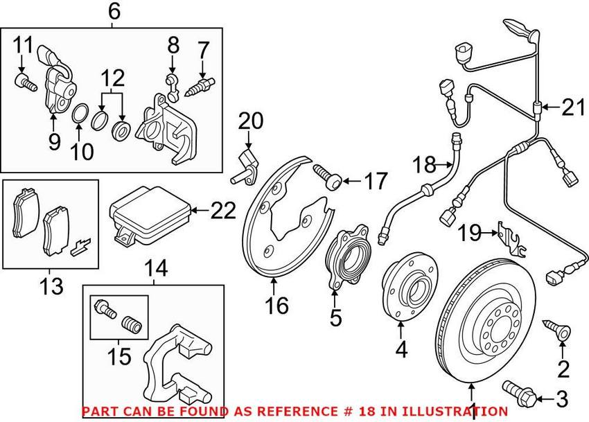 Audi Brake Hose - Rear 8K0611775G